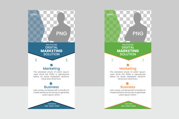 DL Flyer design Blue & Green business template | for dl flyer and Layout |