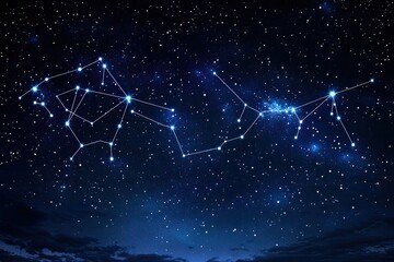 Starry Constellation Pattern in Night Sky