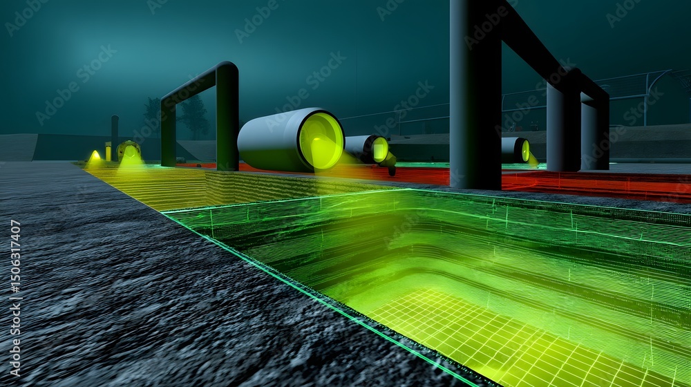 Poster infrared sensor display detecting underground structure and high-tech field equipment
