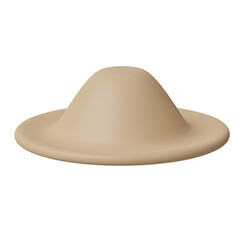 Classic straw sombrero hat with wide brim against plain background