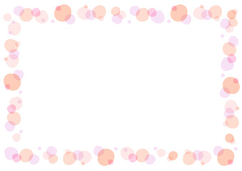 水彩風 フレーム 手書き ドット ライン ピンク