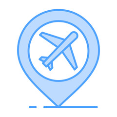 Fototapeta premium Airport Blue Icon Element For Design