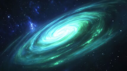 A swirling galaxy with vibrant colors.