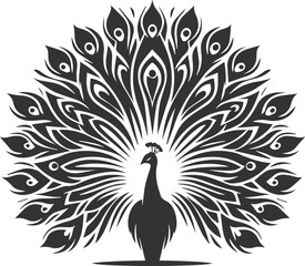 Fototapeta premium Vector element animal bird silhouette of a peacock