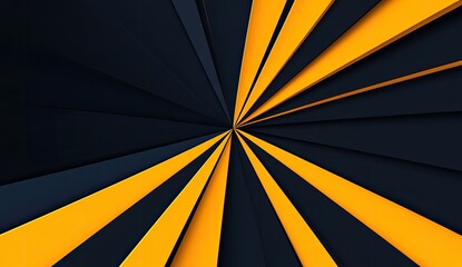 Abstract radiating design, dark navy and sunshine yellow