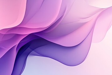 Abstract, flowing, layered shapes in soft pinks and purples