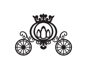 Fototapeta premium golden carriage silhouette 