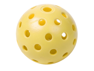 Close-up of a Yellow Pickleball Ball Isolated on transparent background, Isolated Png file, Cut-out, Isolate Png, No Background, Isolated object