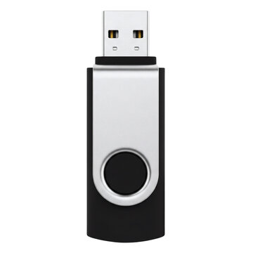 Black and silver USB flash drive