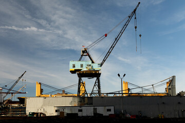 Crane at Brooklyn Navy Yard shipyard