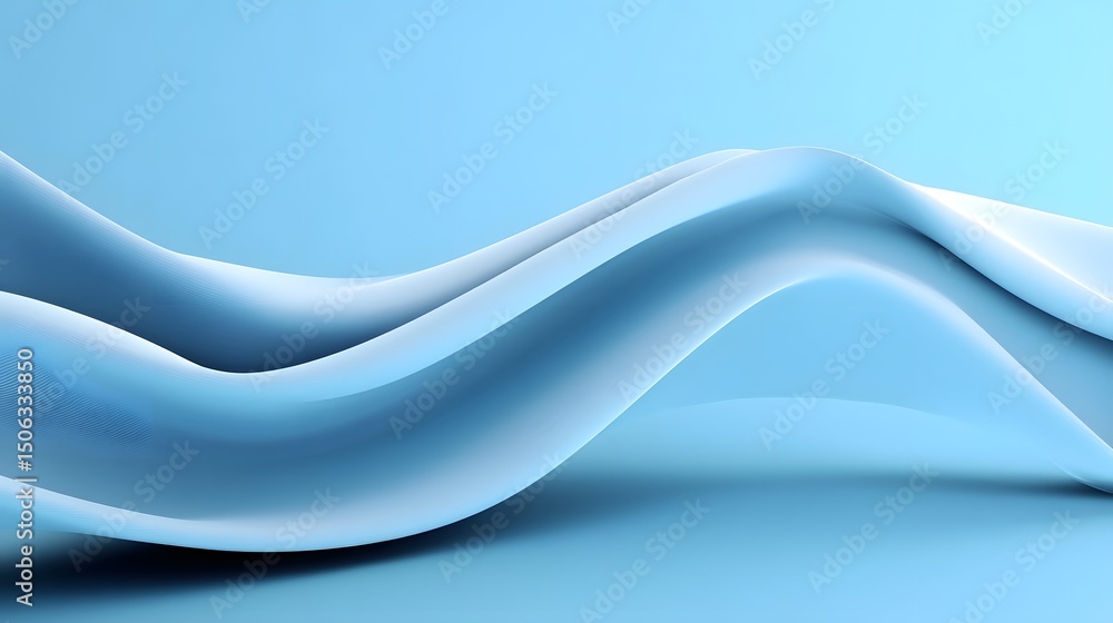Poster abstract blue wave motion background with soft flowing texture
