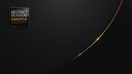 Luxury abstract golden line on black background, 1920x1080 px, vector art for Islamic festival, Diwali wallpaper banner, business invitation card, elegant modern, not AI generated