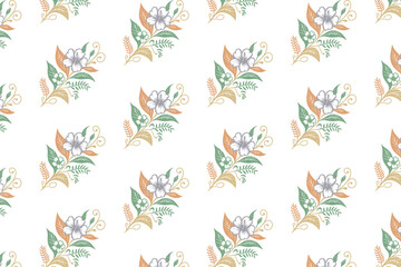 cotton flower fabric, seamless line sketch, trendy rose pattern, nature wallpaper texture, home textile repeat

