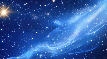 Obraz premium Ethereal Starry Night Sky with Glimmers of Light and Cosmic Dust Creating a Dreamlike Cosmic Scene for Backgrounds and Multimedia Projects