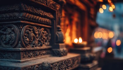 Carved stone shrine detail.
