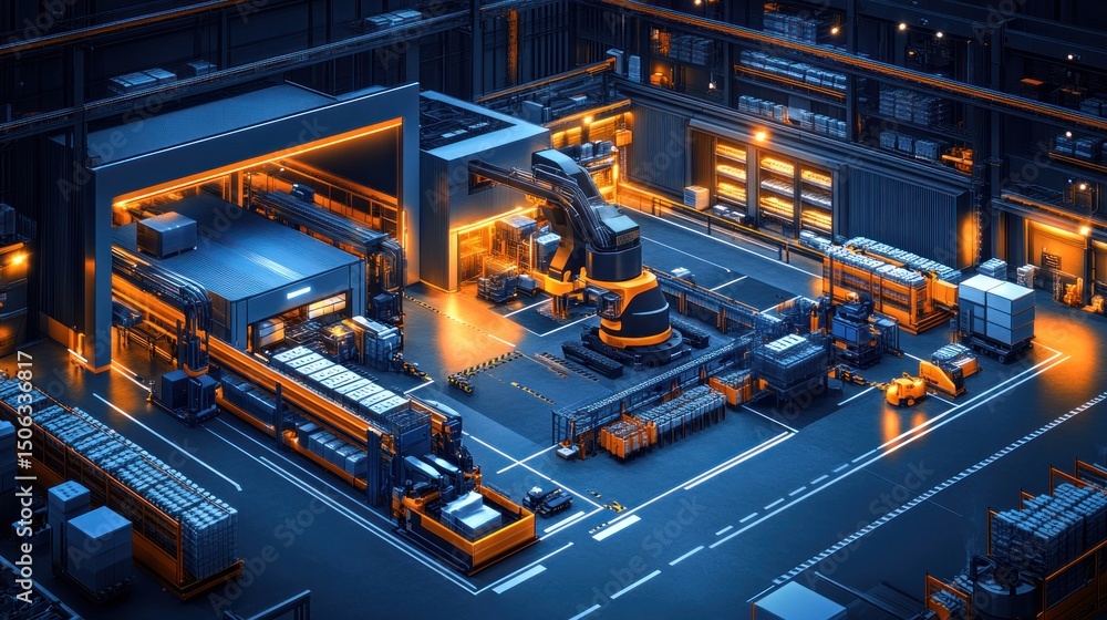 Aufkleber automated factory: advanced manufacturing and robotics
