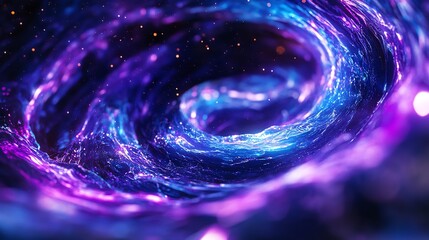 Cosmic nebula swirling, vibrant colors, deep space background