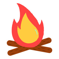 Illustration of a Burning Campfire
