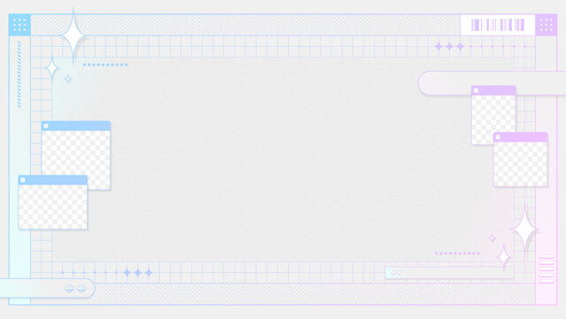 クールなグラデーションのUI風フレーム背景