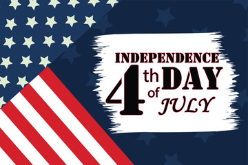 5th of July Background Design. Banner, Poster. Happy 4th of July 2025, United State of America independence day greeting design. Fourth of July typographic design.