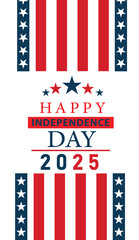 4th of July happy independence day 2025 social media post banner or background design with USA flag. United States of America Independence Day banner Celebration.Fourth July Independence Day Celebrati