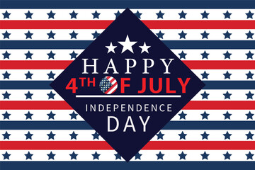Happy Independence day 2025, 4th July national holiday. Festive greeting card vector illustration.