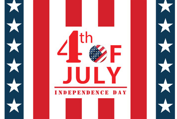 Happy Independence day 2025, 4th July national holiday. Festive greeting card vector illustration.