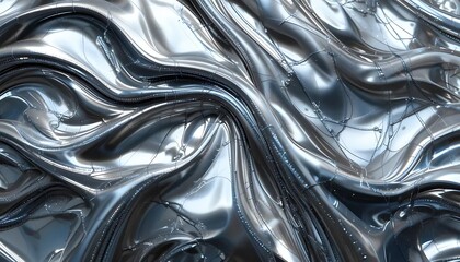 Abstract Metal Surface with Flowing Liquid Appearance