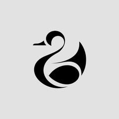 Swan icon silhouette logo design