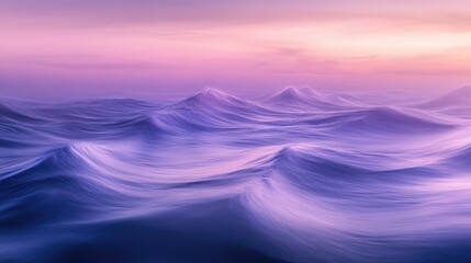 Tranquil Ocean Waves at Dusk with Soft Purple and Blue Hues Capturing the Serenity of Nature's Beauty and the Calmness of the Sea Under a Gentle Sky