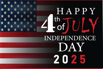 4th of July happy independence day 2025 social media post banner or background design with USA flag. United States of America Independence Day banner Celebration.Fourth July Independence Day Celebrati