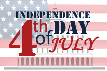 4th of July Background Design. Banner, Poster. Happy 4th of July 2025, United State of America independence day greeting design. Fourth of July typographic design.