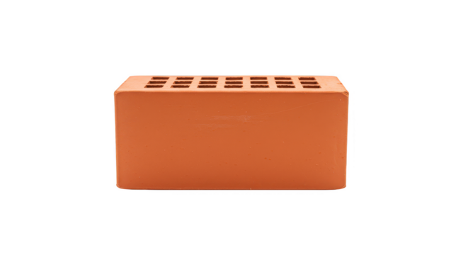 Isolated Red Brick Construction Material On Transparent Background Photo