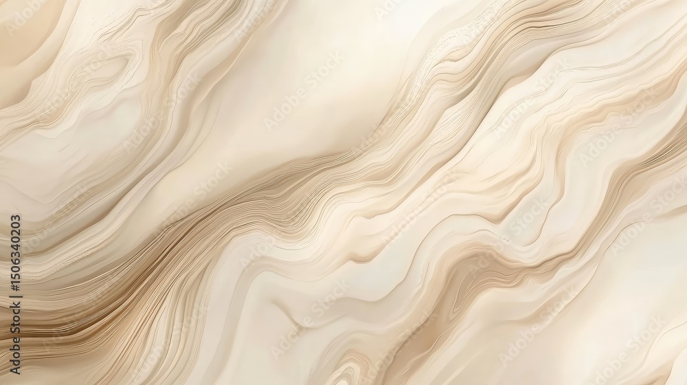 Poster abstract swirled pattern featuring soft beige and cream tones, creating a smooth and flowing texture
