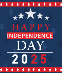 4th of July happy independence day 2025 social media post banner or background design with USA flag. United States of America Independence Day banner Celebration.Fourth July Independence Day Celebrati