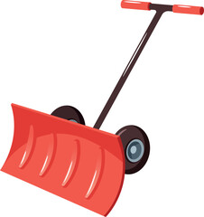Wheeled shovel snowplow equipment vector illustration
