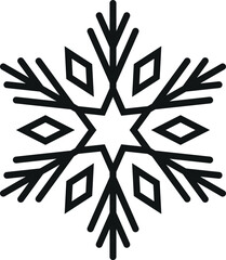Frozen snowflake crystal pattern vector illustration