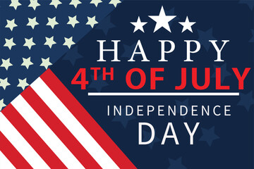 Happy Independence day 2025, 4th July national holiday. Festive greeting card vector illustration.