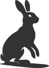Black rabbit vector illustration animal silhouette