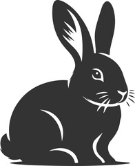 Black rabbit vector illustration animal silhouette