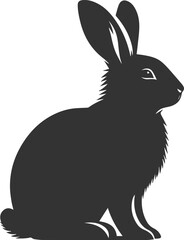 Black rabbit vector illustration animal silhouette
