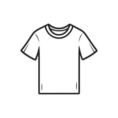 Naklejka premium Simple line drawing illustrates a clean round necked short sleeved t shirt