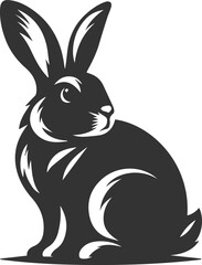 Black rabbit vector illustration animal silhouette