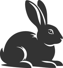 Black rabbit vector illustration animal silhouette