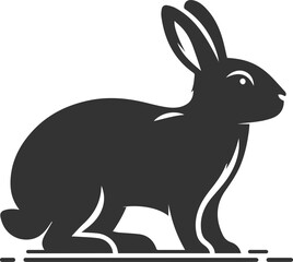Black rabbit vector illustration animal silhouette