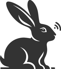 Black rabbit vector illustration animal silhouette