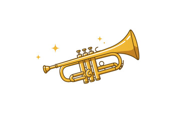 Fototapeta premium Isolated Trumpet Brass Gold Music Instrument for Orchestra Performance