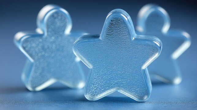 Three stars made of ice representing the mentorship program concept with a star above two figures symbolizing guidance
