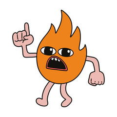 Fire with legs and arms