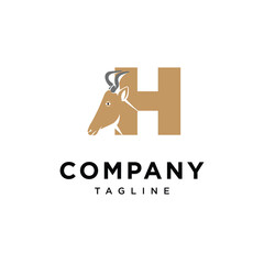 Letter H Kongoni Logo Icon Vector